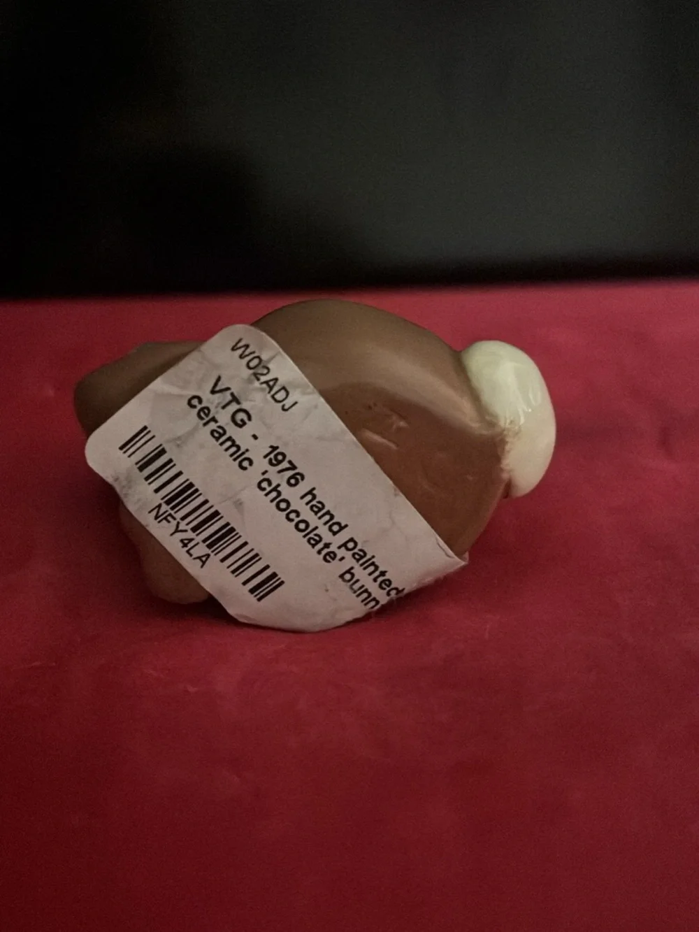 Chocolate 1970’s Small Rabbit Figurine for Small Pets Display